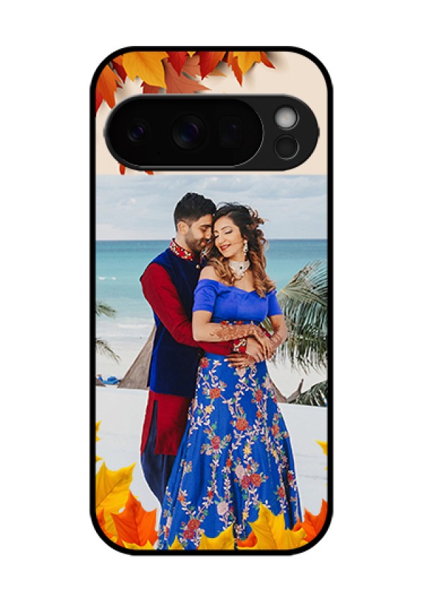 Google Pixel 10 Pro 5G Custom Glass Phone Case - Autumn Maple Leaves Design