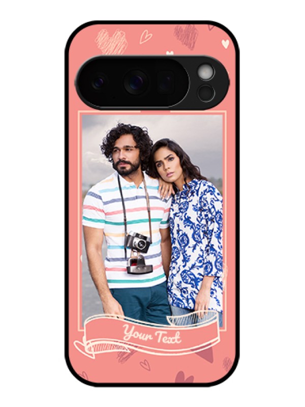 Custom Google Pixel 10 Pro 5G Custom Glass Phone Case - Love Doodle Art Design