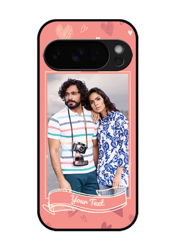 Google Pixel 10 Pro 5G Custom Glass Phone Case - Love Doodle Art Design