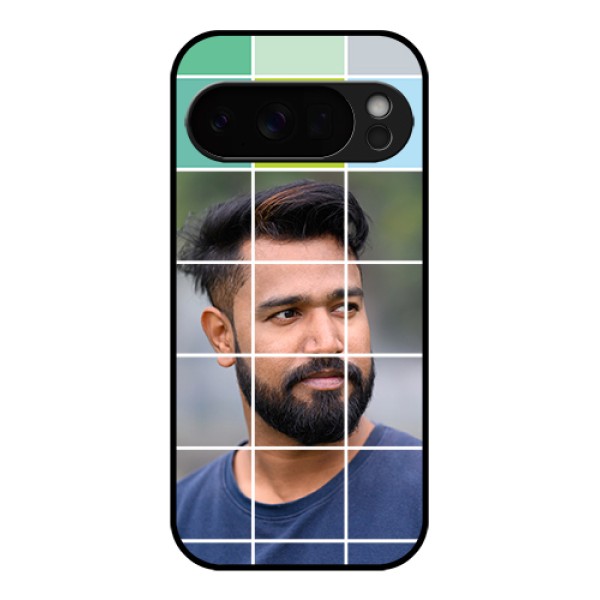 Google Pixel 10 Pro 5G Custom Glass Phone Case - With White Box Pattern