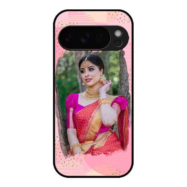 Google Pixel 10 Pro 5G Custom Glass Phone Case - Gold Glitter Splash Design