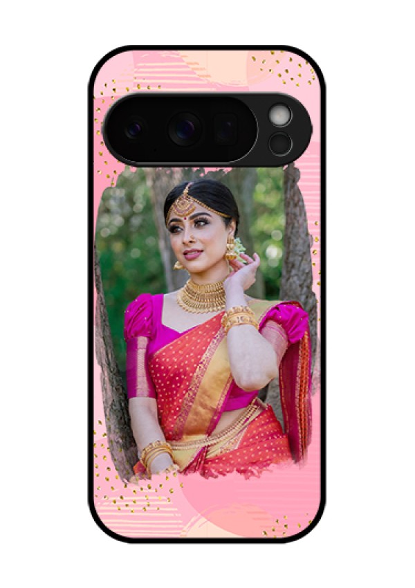 Google Pixel 10 Pro 5G Custom Glass Phone Case - Gold Glitter Splash Design