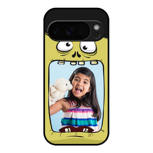 Google Pixel 10 Pro 5G Custom Glass Phone Case - Cartoon Monster Back Case Design