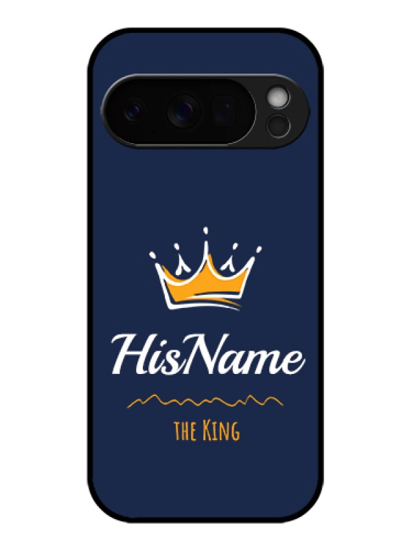 Custom Google Pixel 10 Pro 5G Custom Glass Phone Case - King With Name Design