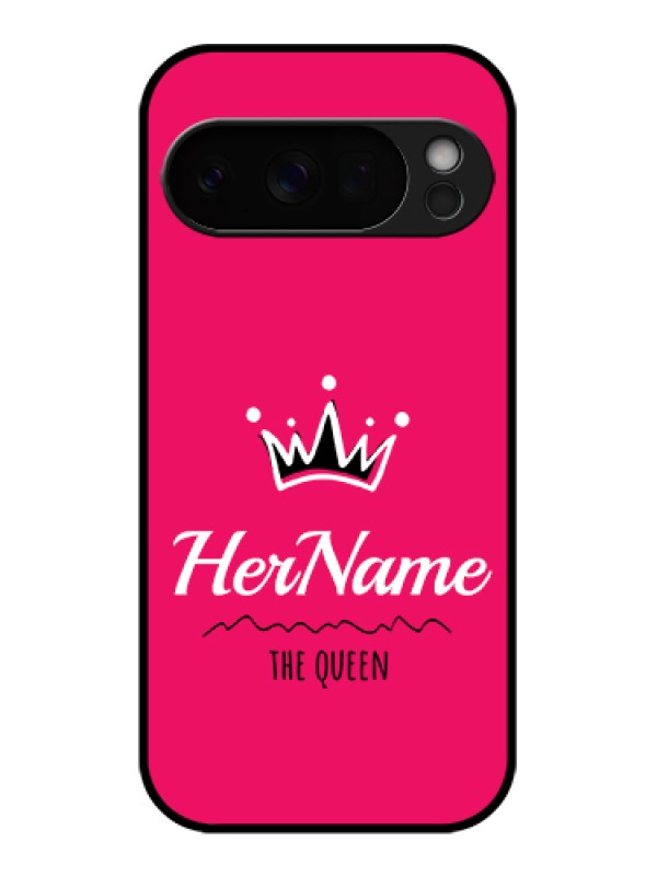 Custom Google Pixel 10 Pro 5G Custom Glass Phone Case - Queen With Name Design