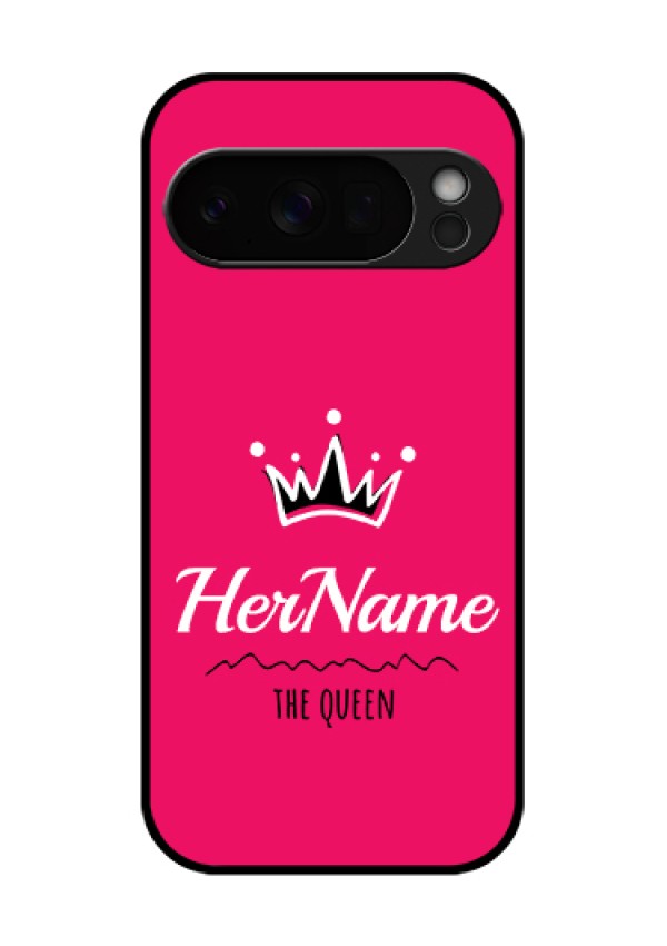 Google Pixel 10 Pro 5G Custom Glass Phone Case - Queen With Name Design