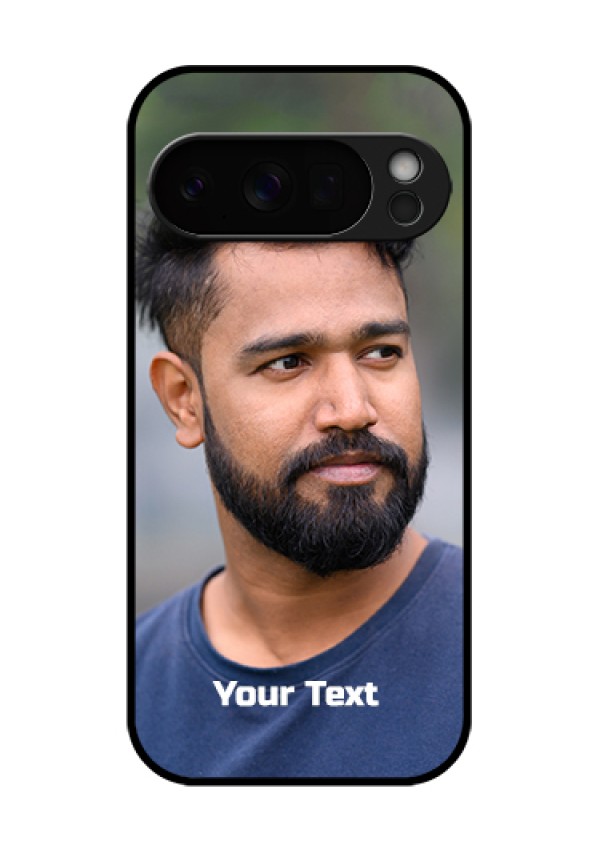 Google Pixel 10 Pro 5G Custom Glass Phone Case - Photo With Text Design