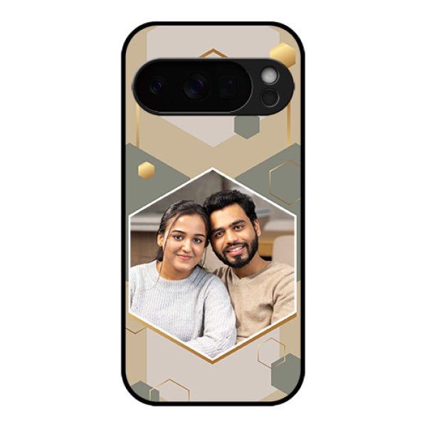 Google Pixel 10 Pro 5G Custom Glass Phone Case - Stylish Hexagon Pattern Design