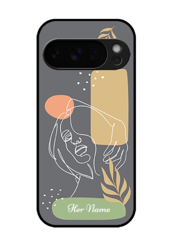 Google Pixel 10 Pro 5G Custom Glass Phone Case - Gazing Woman Line Art Design