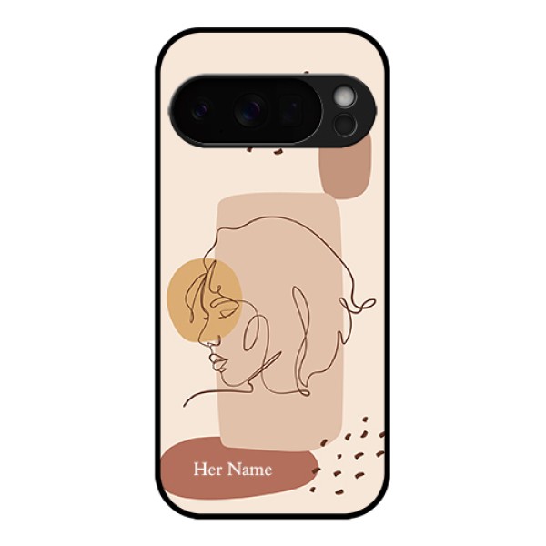 Google Pixel 10 Pro 5G Custom Glass Phone Case - Calm Woman Line Art Design