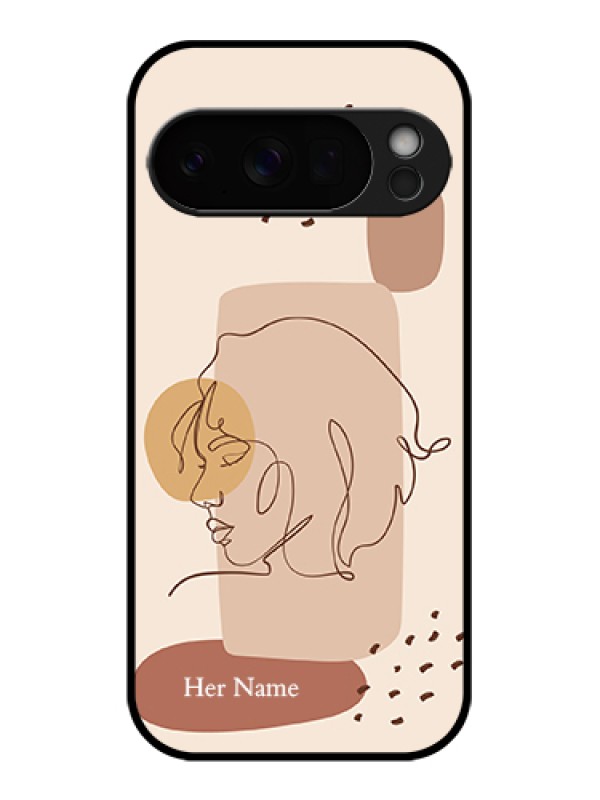 Custom Google Pixel 10 Pro 5G Custom Glass Phone Case - Calm Woman Line Art Design