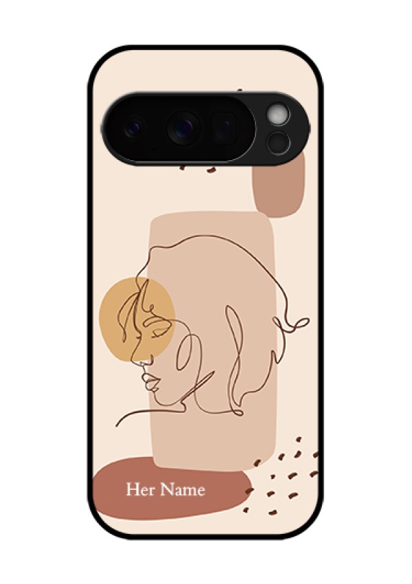 Google Pixel 10 Pro 5G Custom Glass Phone Case - Calm Woman Line Art Design