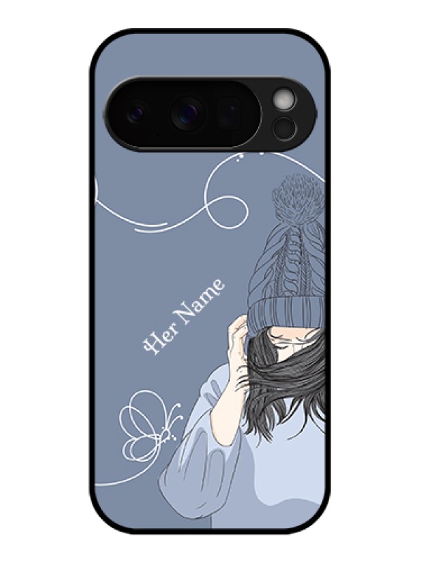 Custom Google Pixel 10 Pro 5G Custom Glass Phone Case - Girl In Winter Outfit Design