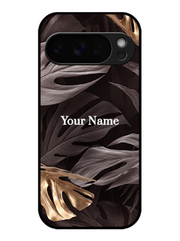 Custom Google Pixel 10 Pro 5G Custom Glass Phone Case - Wild Leaves Digital Paint Design