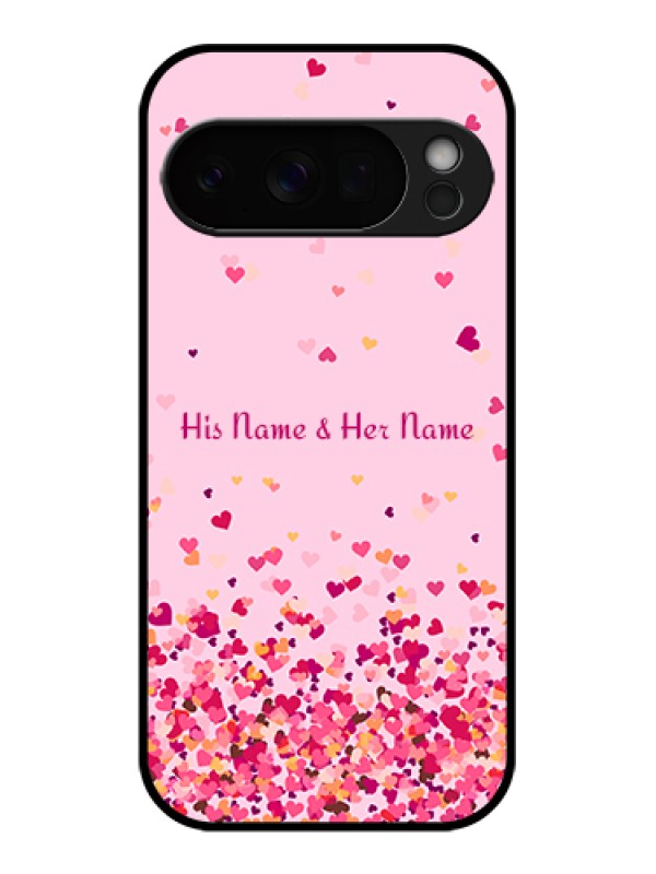 Custom Google Pixel 10 Pro 5G Custom Glass Phone Case - Floating Hearts Design