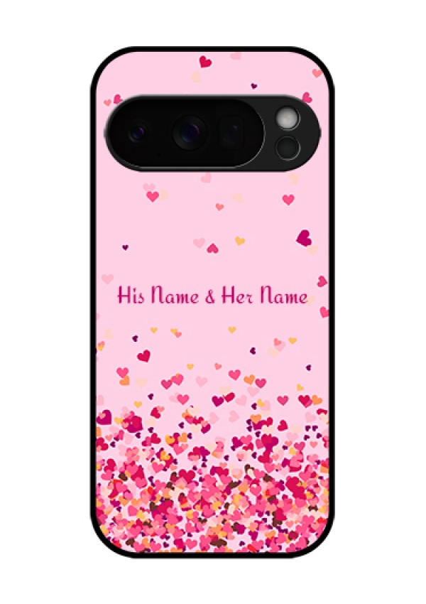 Google Pixel 10 Pro 5G Custom Glass Phone Case - Floating Hearts Design