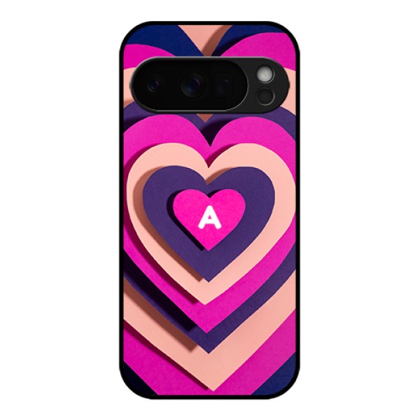 Google Pixel 10 Pro 5G Custom Glass Phone Case - Cute Heart Pattern Design