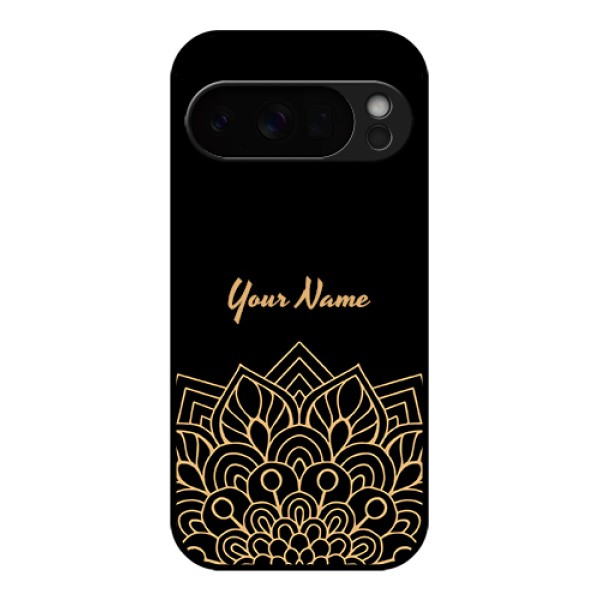 Google Pixel 10 Pro 5G Custom Glass Phone Case - Golden Mandala Design