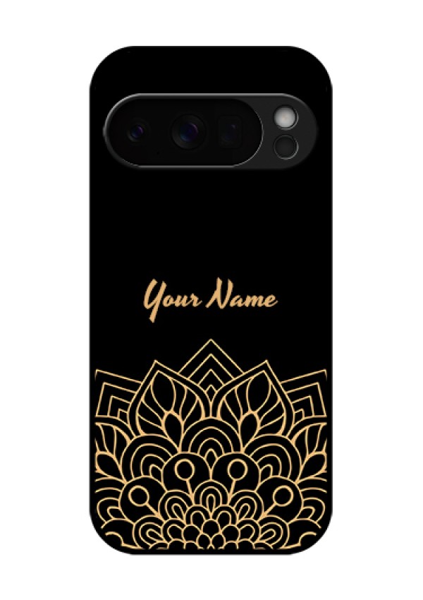 Google Pixel 10 Pro 5G Custom Glass Phone Case - Golden Mandala Design