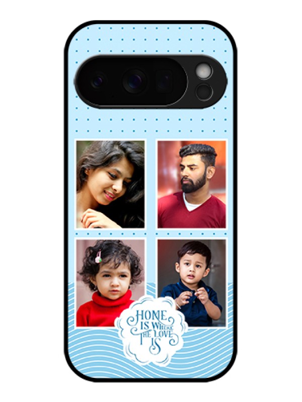 Custom Google Pixel 10 Pro 5G Custom Glass Phone Case - Cute Love Quote With 4 Pic Upload Design