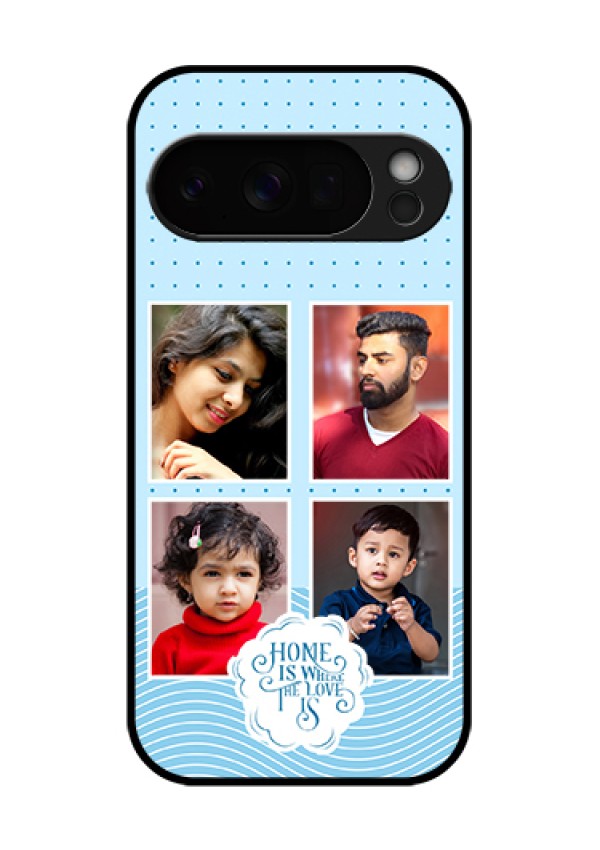 Google Pixel 10 Pro 5G Custom Glass Phone Case - Cute Love Quote With 4 Pic Upload Design