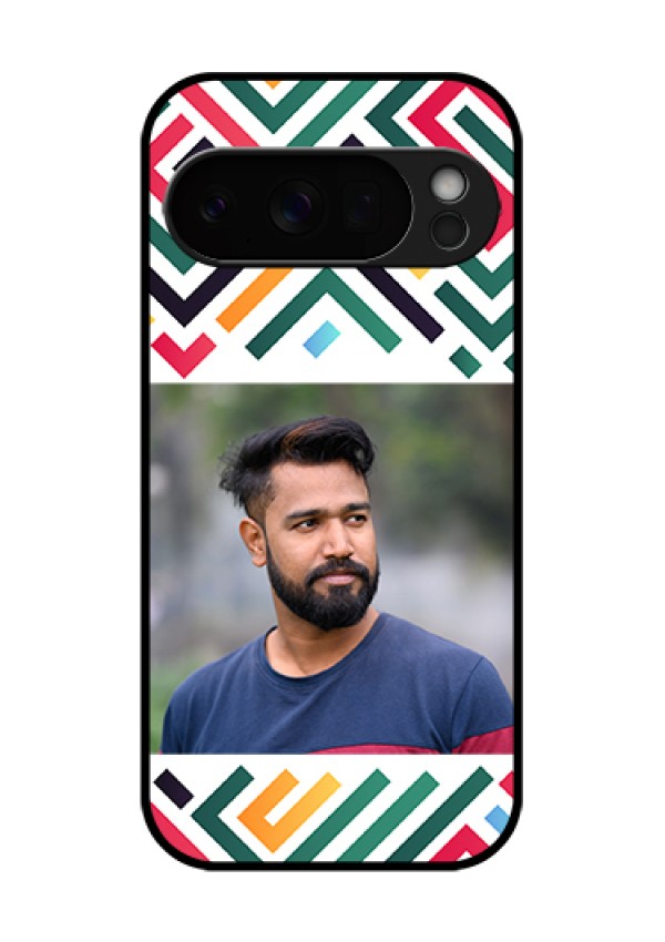 Google Pixel 10 Pro 5G Custom Glass Phone Case - Colorful Maze Pattern Design
