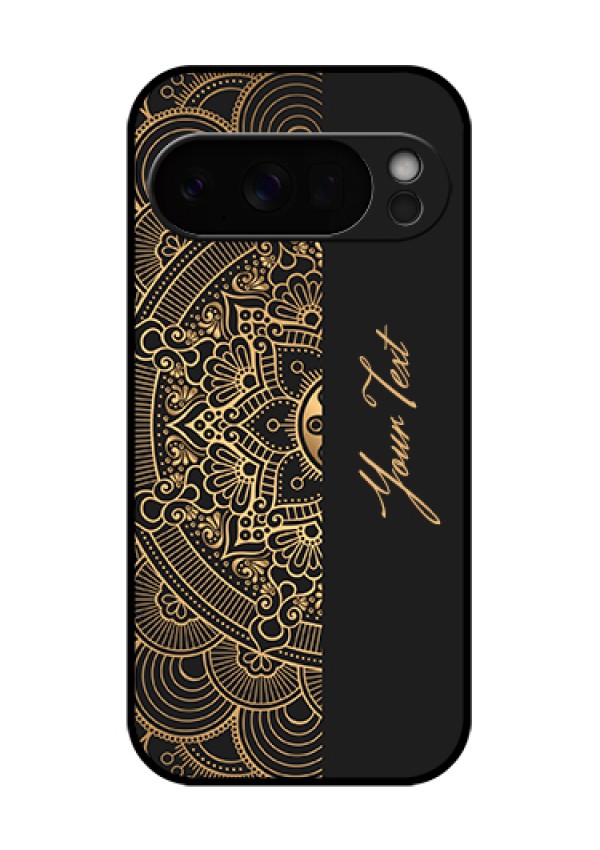 Google Pixel 10 Pro 5G Custom Glass Phone Case - Mandala Art With Custom Text Design