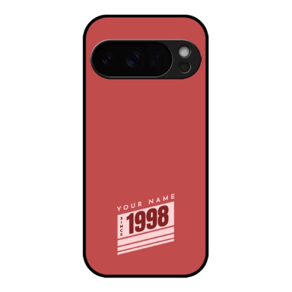 Google Pixel 10 Pro 5G Custom Glass Phone Case - Red Custom Year Of Birth Design