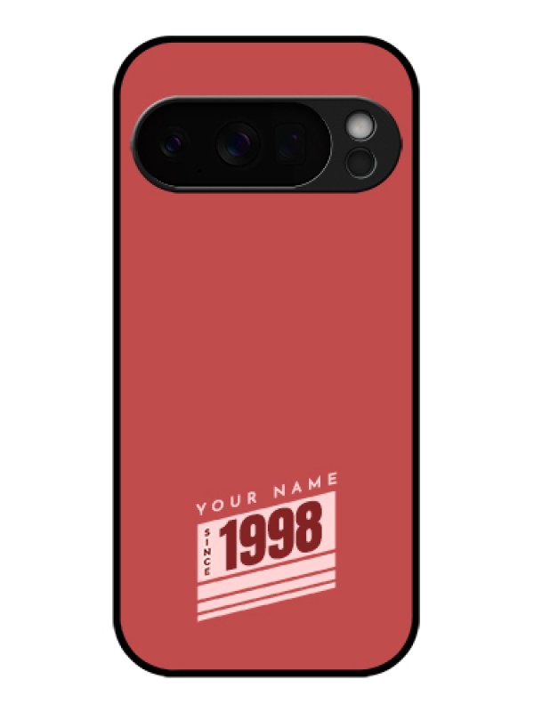 Custom Google Pixel 10 Pro 5G Custom Glass Phone Case - Red Custom Year Of Birth Design