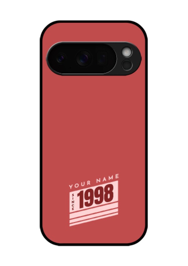 Google Pixel 10 Pro 5G Custom Glass Phone Case - Red Custom Year Of Birth Design