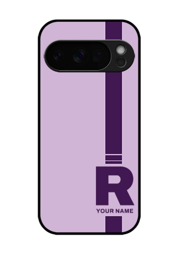 Google Pixel 10 Pro 5G Custom Glass Phone Case - Simple Dual Tone Stripe With Name Design