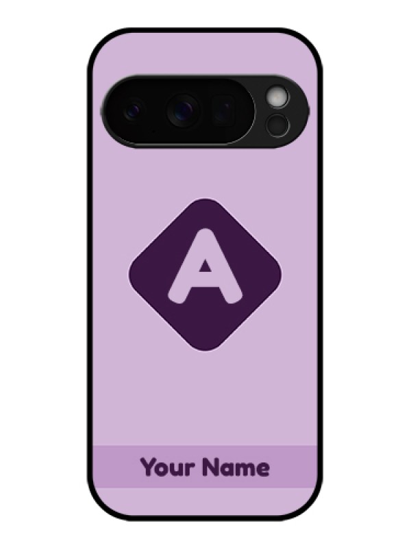 Custom Google Pixel 10 Pro 5G Custom Glass Phone Case - Custom Letter In Curved Badge Design