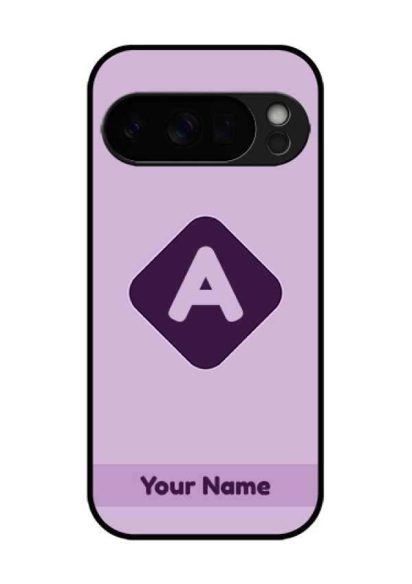 Google Pixel 10 Pro 5G Custom Glass Phone Case - Custom Letter In Curved Badge Design