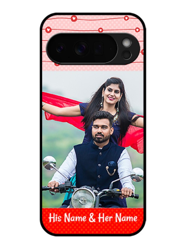 Custom Google Pixel 10 Pro Xl 5G Custom Glass Phone Case - Red Pattern Case Design