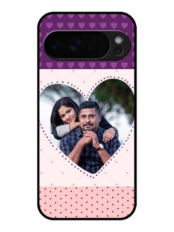 Custom Google Pixel 10 Pro Xl 5G Custom Glass Phone Case - Violet Love Dots Design