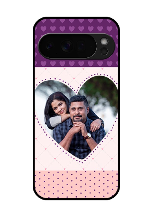 Google Pixel 10 Pro Xl 5G Custom Glass Phone Case - Violet Love Dots Design