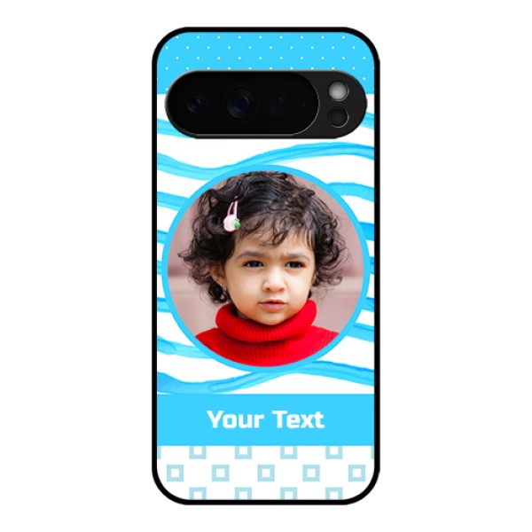 Google Pixel 10 Pro Xl 5G Custom Glass Phone Case - Simple Blue Case Design
