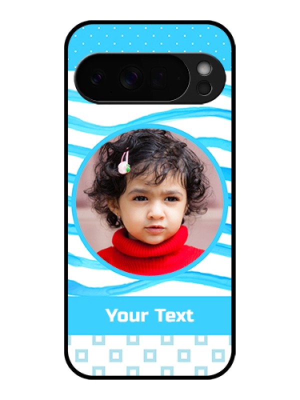 Custom Google Pixel 10 Pro Xl 5G Custom Glass Phone Case - Simple Blue Case Design