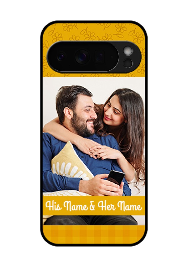Google Pixel 10 Pro Xl 5G Custom Glass Phone Case - Yellow Floral Design