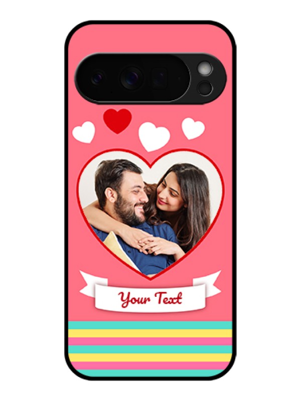 Custom Google Pixel 10 Pro Xl 5G Custom Glass Phone Case - Love Shapes Doodle Design