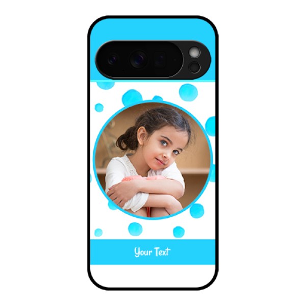 Google Pixel 10 Pro Xl 5G Custom Glass Phone Case - Blue Bubbles Pattern Design