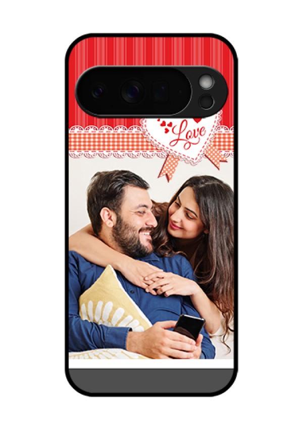 Google Pixel 10 Pro Xl 5G Custom Glass Phone Case - Red Love Pattern Design