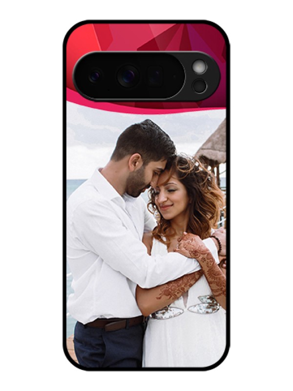 Custom Google Pixel 10 Pro Xl 5G Custom Glass Phone Case - Red Abstract Design