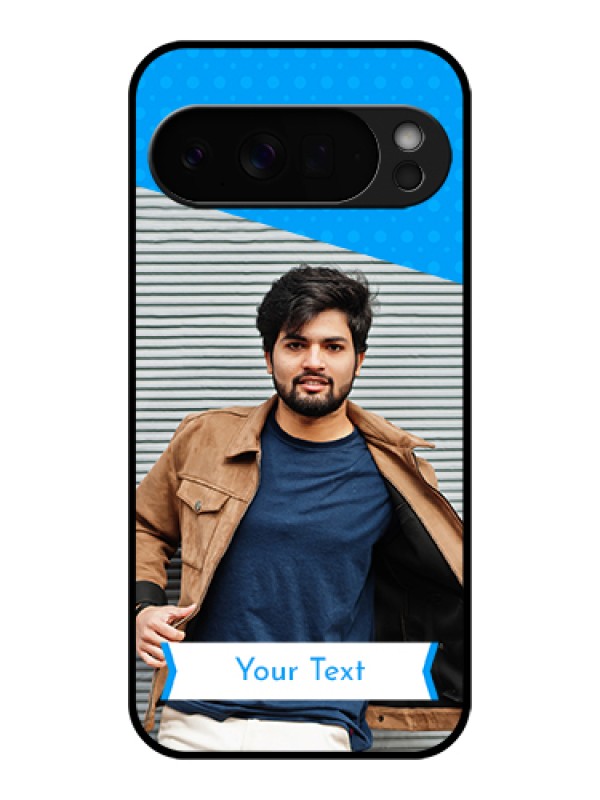 Custom Google Pixel 10 Pro Xl 5G Custom Glass Phone Case - Simple Blue Color Design