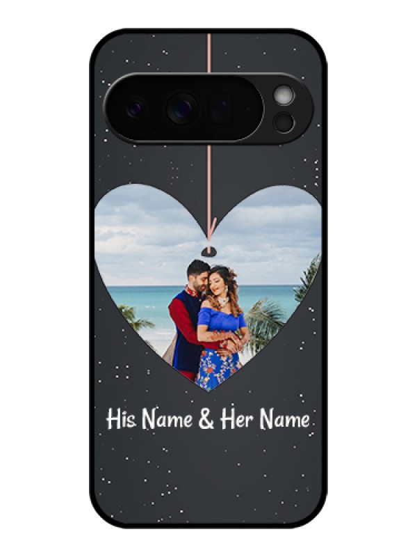 Custom Google Pixel 10 Pro Xl 5G Custom Glass Phone Case - Hanging Heart Design