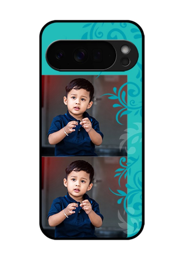 Google Pixel 10 Pro Xl 5G Custom Glass Phone Case - With Photo And Green Floral Design
