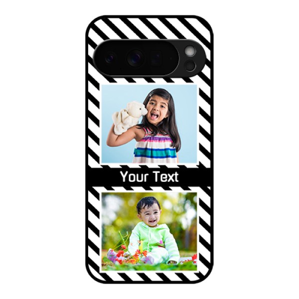Google Pixel 10 Pro Xl 5G Custom Glass Phone Case - Black And White Stripes Design