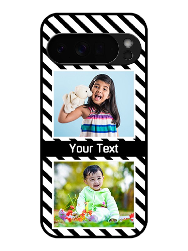 Custom Google Pixel 10 Pro Xl 5G Custom Glass Phone Case - Black And White Stripes Design