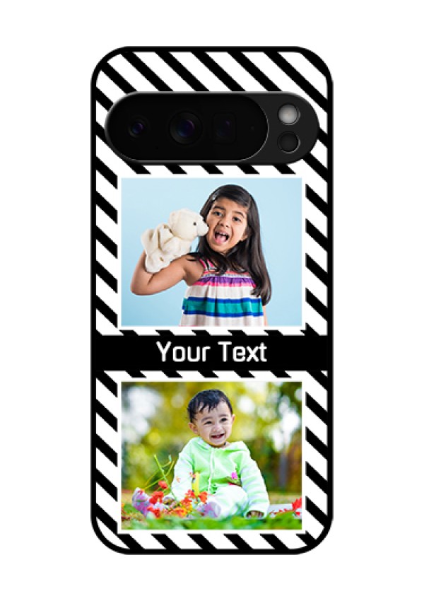Google Pixel 10 Pro Xl 5G Custom Glass Phone Case - Black And White Stripes Design