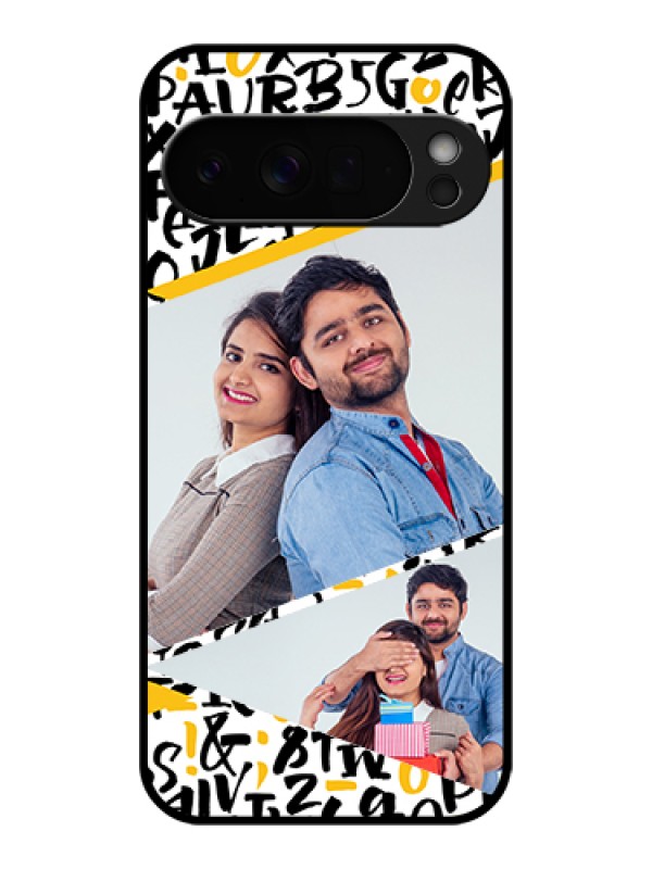 Custom Google Pixel 10 Pro Xl 5G Custom Glass Phone Case - Letters Pattern Design